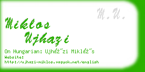 miklos ujhazi business card